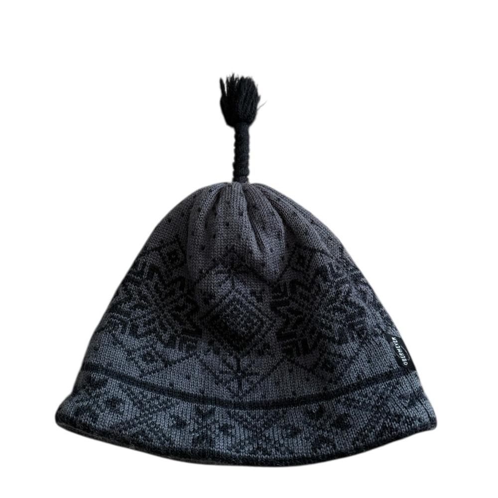 Obermeyer Black and Gray Winter Knit Beanie with Pom Outdoor Juniors ONE SIZE